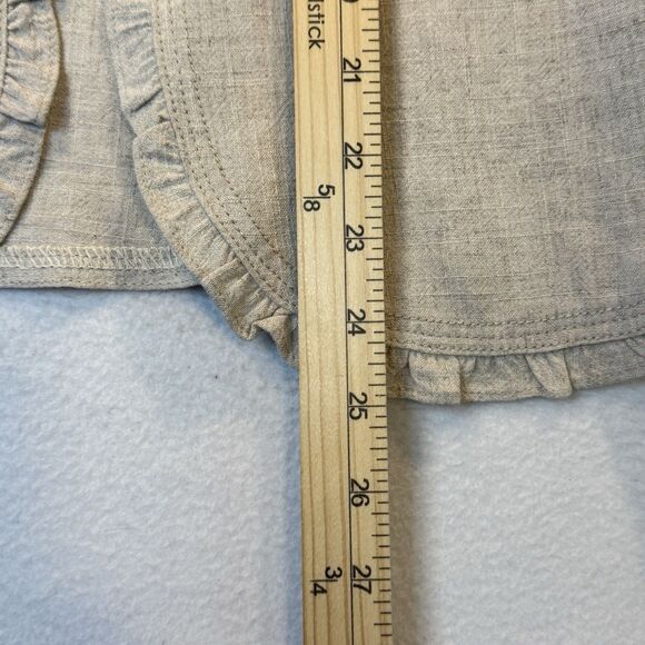 Peck & Peck  Women’s Size Large Linen Blend Open Front Blazer Jacket Top Ivory - Picture 9 of 13